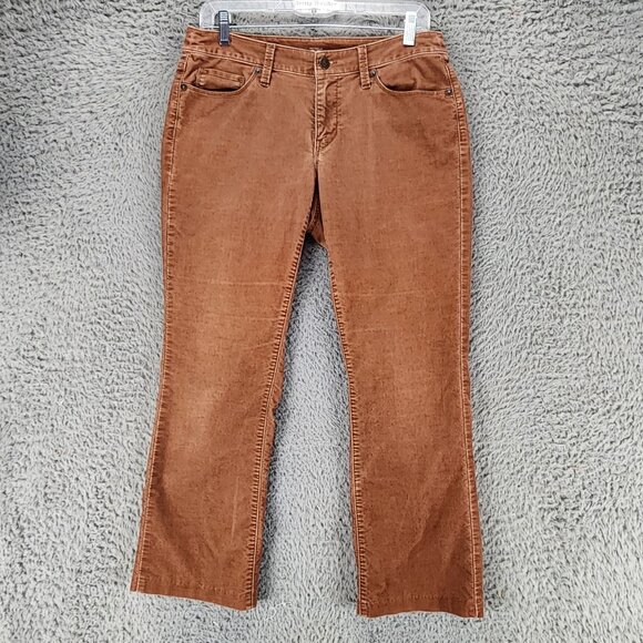 Loft Jeans Womens 28 Brown Corduroy Stretch Mid Rise Curvy Boot *GUC* - Picture 1 of 13